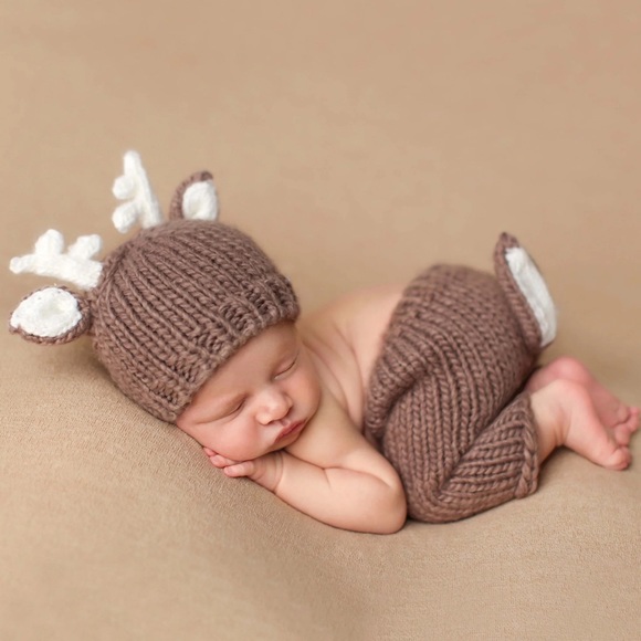 Baby Deer Hat Pant Newborn Set - Picture 1 of 4